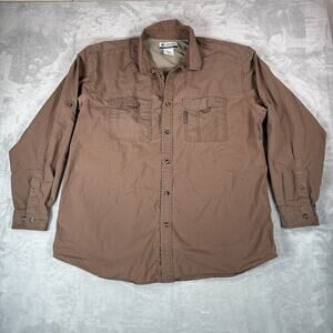 Columbia Sportswear Shirt Mens XL Brown Long Sleeve Button Outdoor Fish Hike